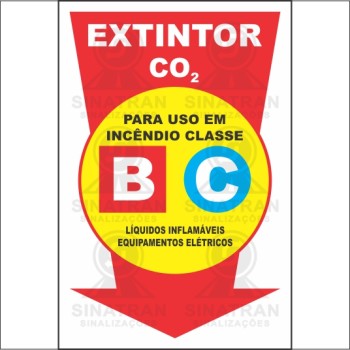 Extintor - co2 para uso de incêndio classe B e C - líquidos inflamáveis e Equipamentos elétricos